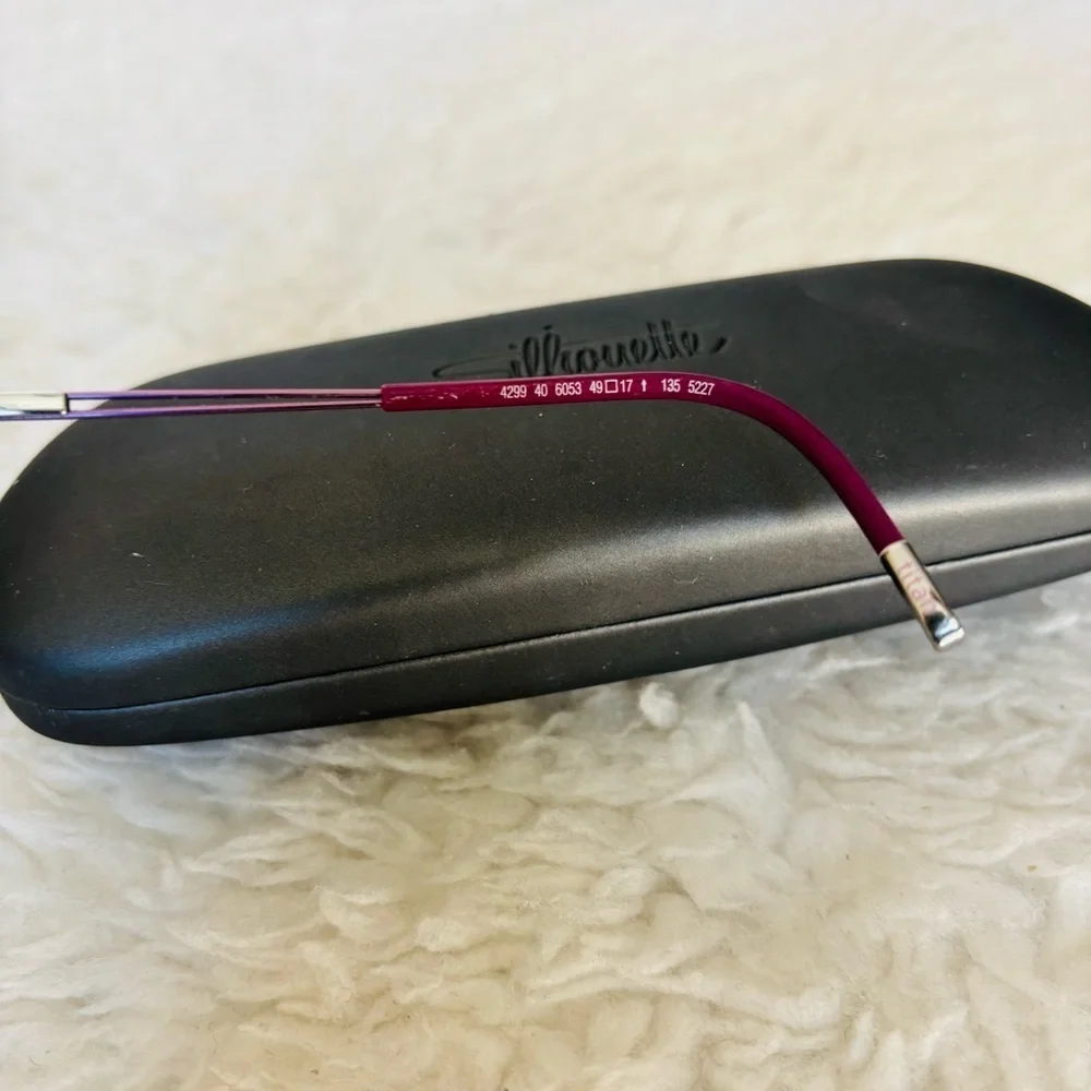 Silhouette Rimless Rose Gold/Burgundy 4299 40 6053 Eyeglasses Frame w/ Case